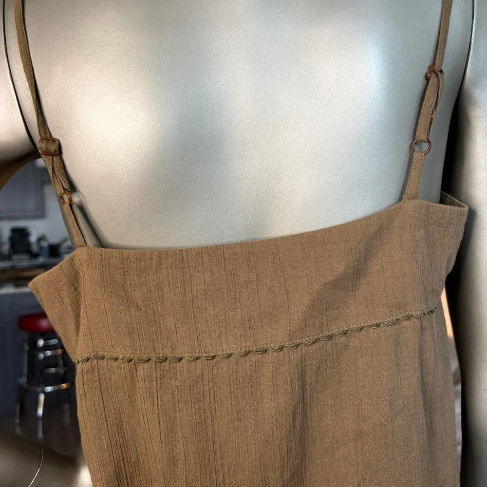 Free People Boho Embroidered Cotton Cami Tank Festival Fairy🧚♀️